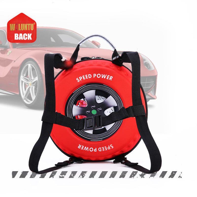 New-3D-Cartoon-Car-Tire-Shape-Backpack-Children-Zipper-Bag-Schoolbag-for-back